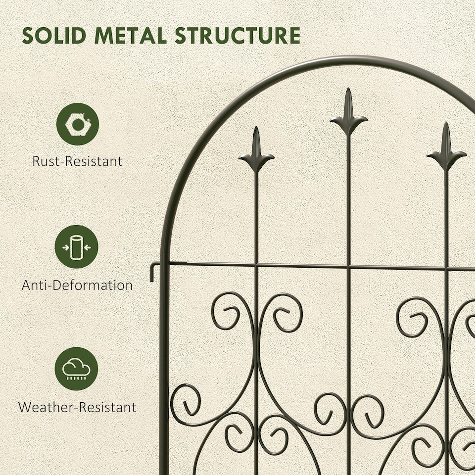 image 1 of Outsunny Set of 2 Metal Garden Trellis, Outdoor Trellis Panels, 150 x 50 cm | Black | 1