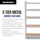 image 4 of Garage Shelving 90cm Wide & 180cm High Heavy Duty 5 Tier Multipurpose Metal Racking Unit  / Warehouse Shelving Storage
