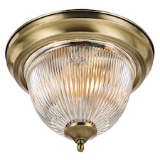 Traditional Antique Brass IP44 Bathroom Ceiling Light Fitting | Gold