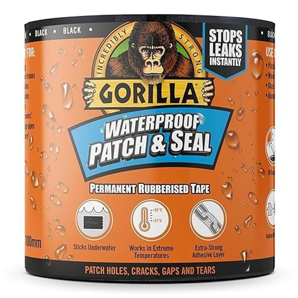 Gorilla Waterproof Patch & Seal Tape Black 100mm x 3m - One Colour - One Size