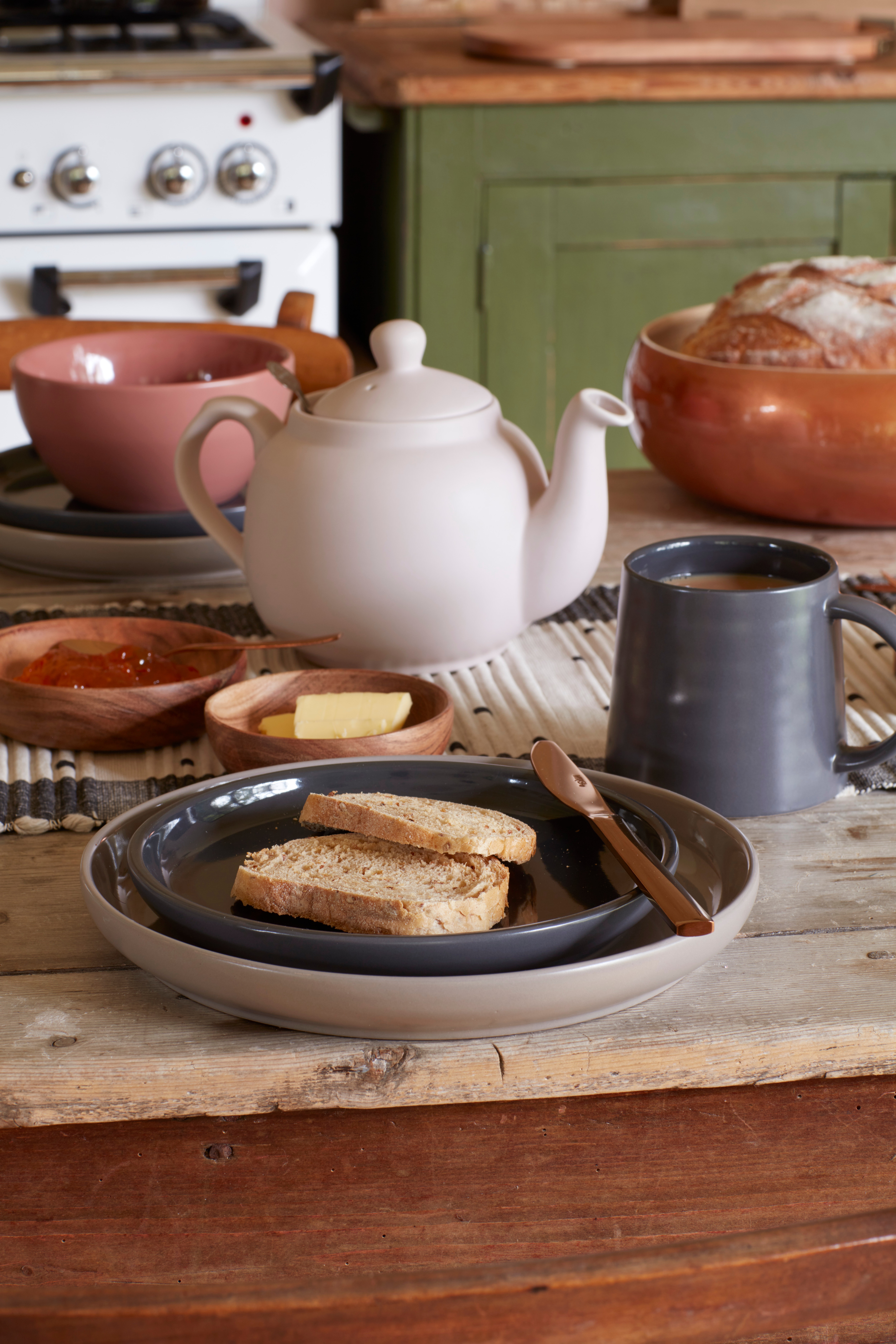 Mikasa Serenity 4-Piece Ceramic Mug Set in Dark Grey