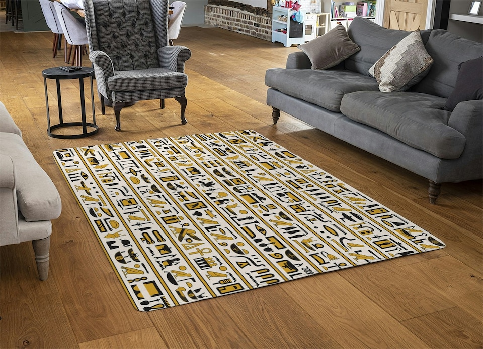 image 1 of Ancient Egyptian Hieroglyphs (Rug) | Multi | L