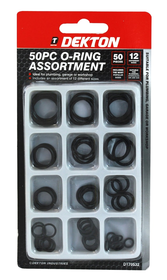 image 1 of Dekton 50pc O-Ring Assortment White Case For Plumbing, Garage Or Workshop