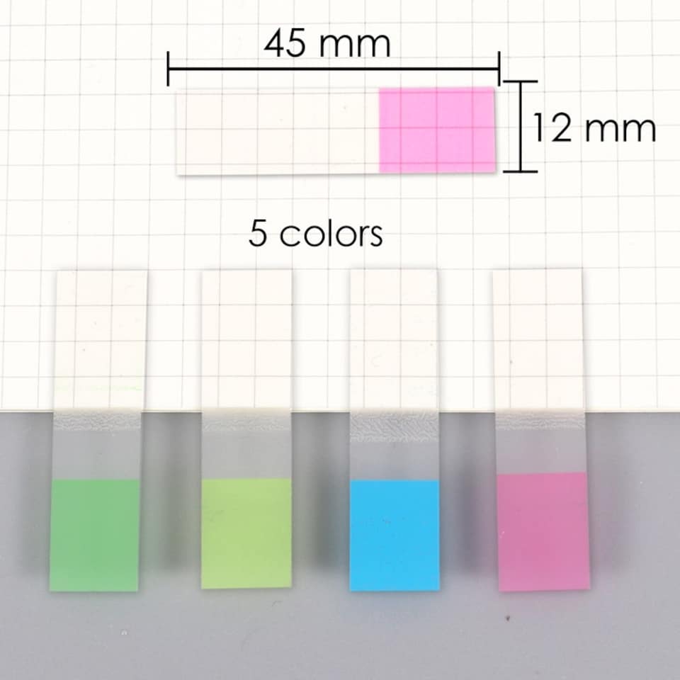 image 1 of Pack of 140 PET Sticky Index Page Markers 12 x 45mm
