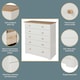 image 2 of Colorado Soft White 5 Drawer Chest - Painted Wood Bedroom Storage Cabinet with Oak Effect Top | White | White | 1