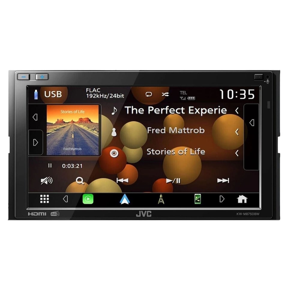 image 1 of JVC KW-M875DBW 6.8-inch Double-DIN Multimedia Receiver with Wireless CarPlay and Android Auto
