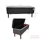 image 9 of Grey Linen Ottoman Storage Bench With Solid Wooden Legs Grey