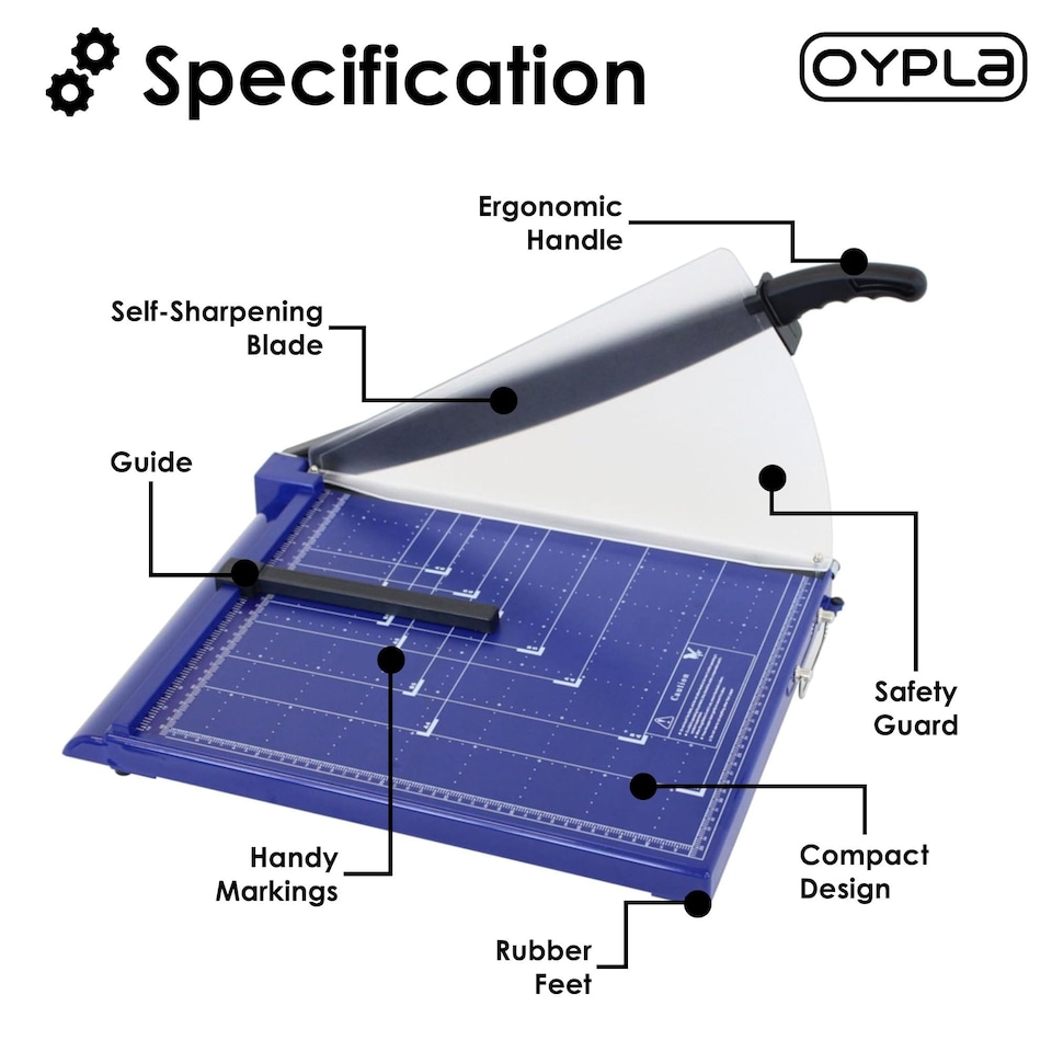 image 1 of Professional Grade A3 Guillotine With Safety Guard - Blue
