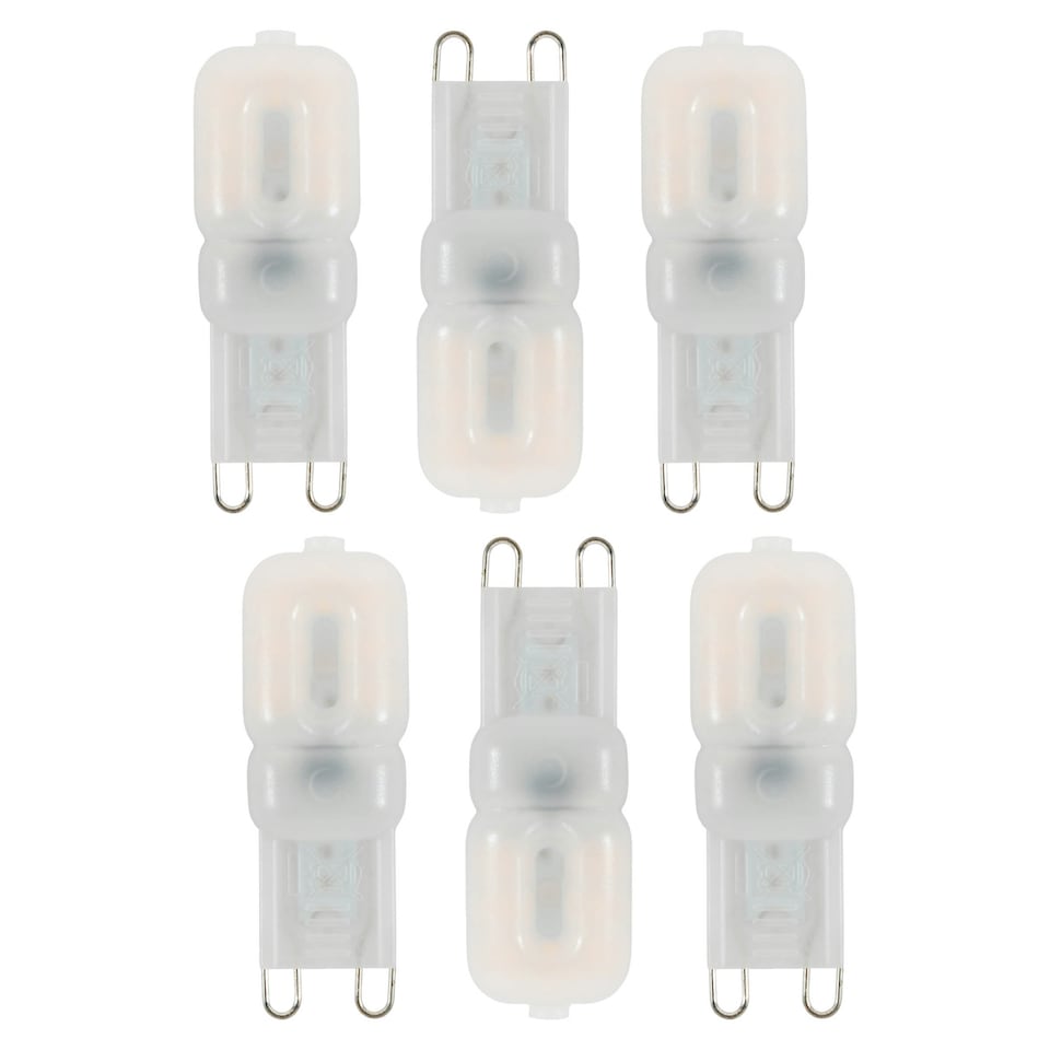 image 1 of BHS 6 Pack of 2 Watt G9 LED Capsule Light Bulbs, Warm White