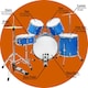 image 4 of 3rd Avenue Full Size Adult Drum Kit - Shine Blue
