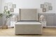 image 1 of Sloomy Devonshire Cream Plush Bed Frame With Mattress With 50"  Upholstered Wingback Headboard 6' Super King