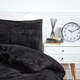 image 3 of OHS Ultra Soft Teddy Fleece Duvet Cover and Pillowcase Set, Single - Black