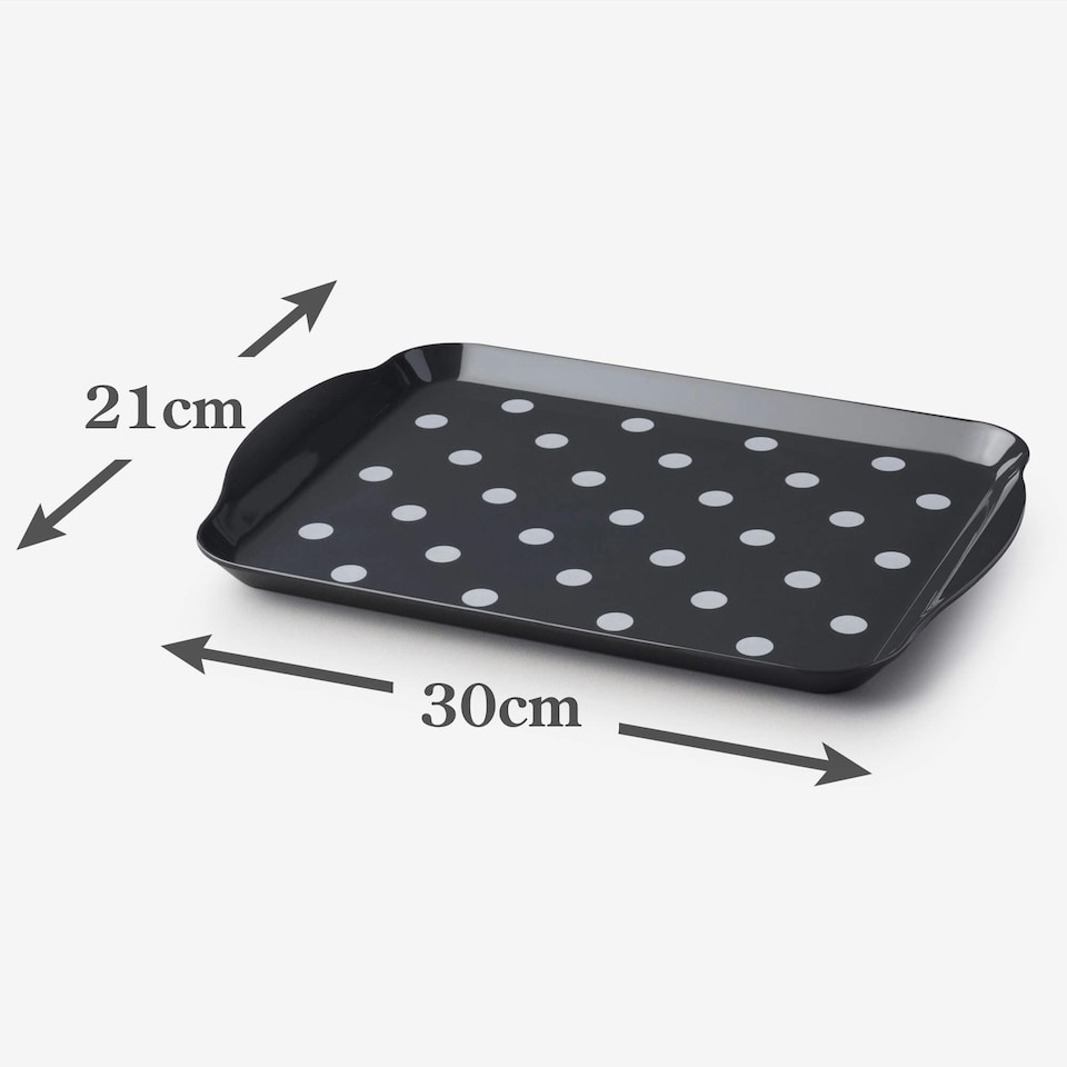 image 1 of Melamine Dotty Tray, Small | Green | Forest Green