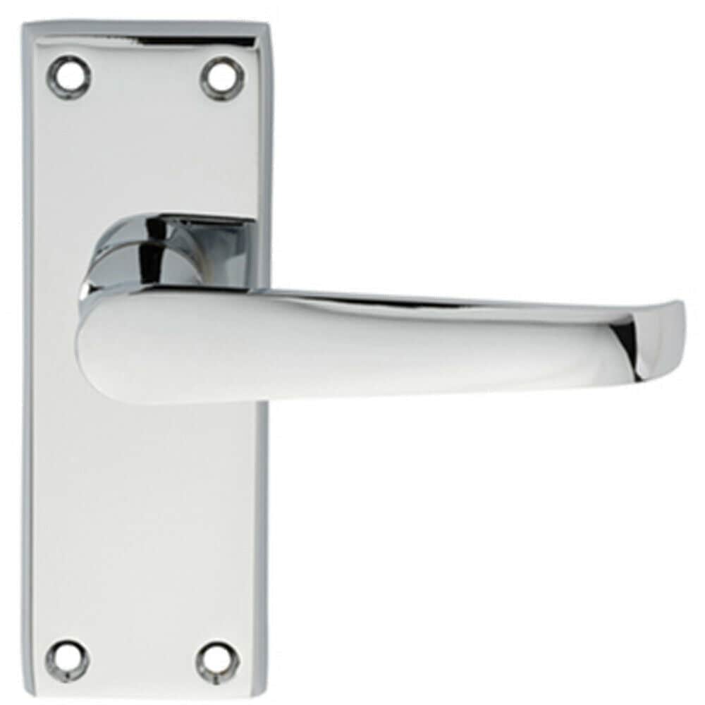 Loops PAIR Straight Handle on Short Latch Backplate 118 x 42mm Polished Chrome