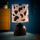 image 3 of ValueLights Miley Cow Print Shade Matte Black Table Lamp and Bulb