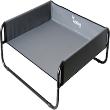 Actiaspet Elevated Dog Bed Steel Frame Raised Pet Cot Black or Grey (Grey, Large)