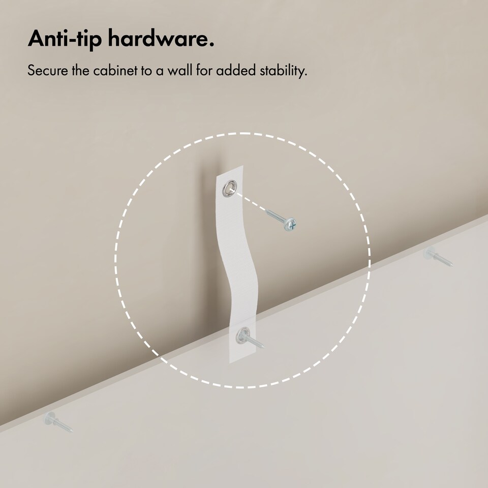 image 1 of VonHaus Holbrook White Freestanding Tall Bathroom Storage Cabinet with 6 Shelves