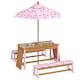 image 1 of AIYAPLAY Kids Picnic Table, Wooden Children Garden Table and Bench Set, Pink | Pink