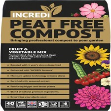 INCREDiPeatFree Premium Compost 40L Peat Free Growing Medium with John Innes & Incredicrop Fertiliser for Tomatoes Vegetables Fruit Trees Greenhouse Plants