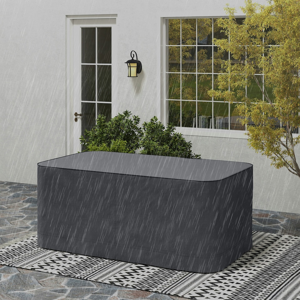 image 1 of Outsunny Patio 2/3 Seater Rattan Sofa Waterproof Furniture Cover Rain Protection Grey