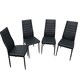 image 1 of Dining Chairs Set of 4 Black Leather Kitchen Chairs Black