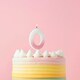 image 1 of Pink Ombre Number '0' Celebration Candle