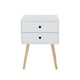 image 5 of Options Scandia 2 Drawer Nightstand - Stylish Two Tone Bedside Table for Small Spaces | White | White | One Size | 1