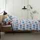 image 5 of Queens Parade 100% Cotton Duvet Set with Vibrant Beach Hut Print and Piped Edging Multi | White | King