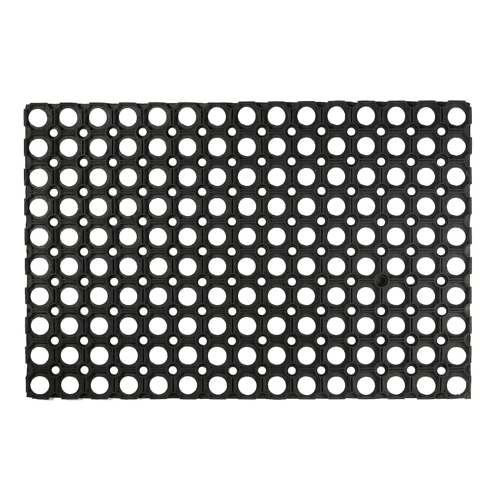 image 1 of Nicola Spring Heavy Duty Rubber Door Mat - 60 x 40cm - Black