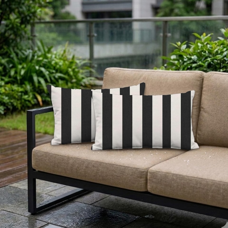 image 1 of Covers&All Sunbrella Lumbar Pillows Set of 2 UV Fade resistant and Water Repellent Rectangle Lumbar Throw Pillows