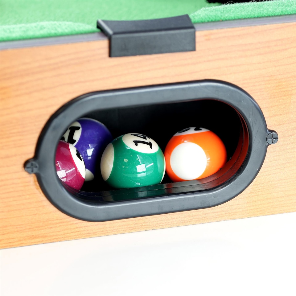 image 1 of The Magic Toy Shop Mini Pool Table Set Indoor Portable Billiard Game for Kids Family Fun