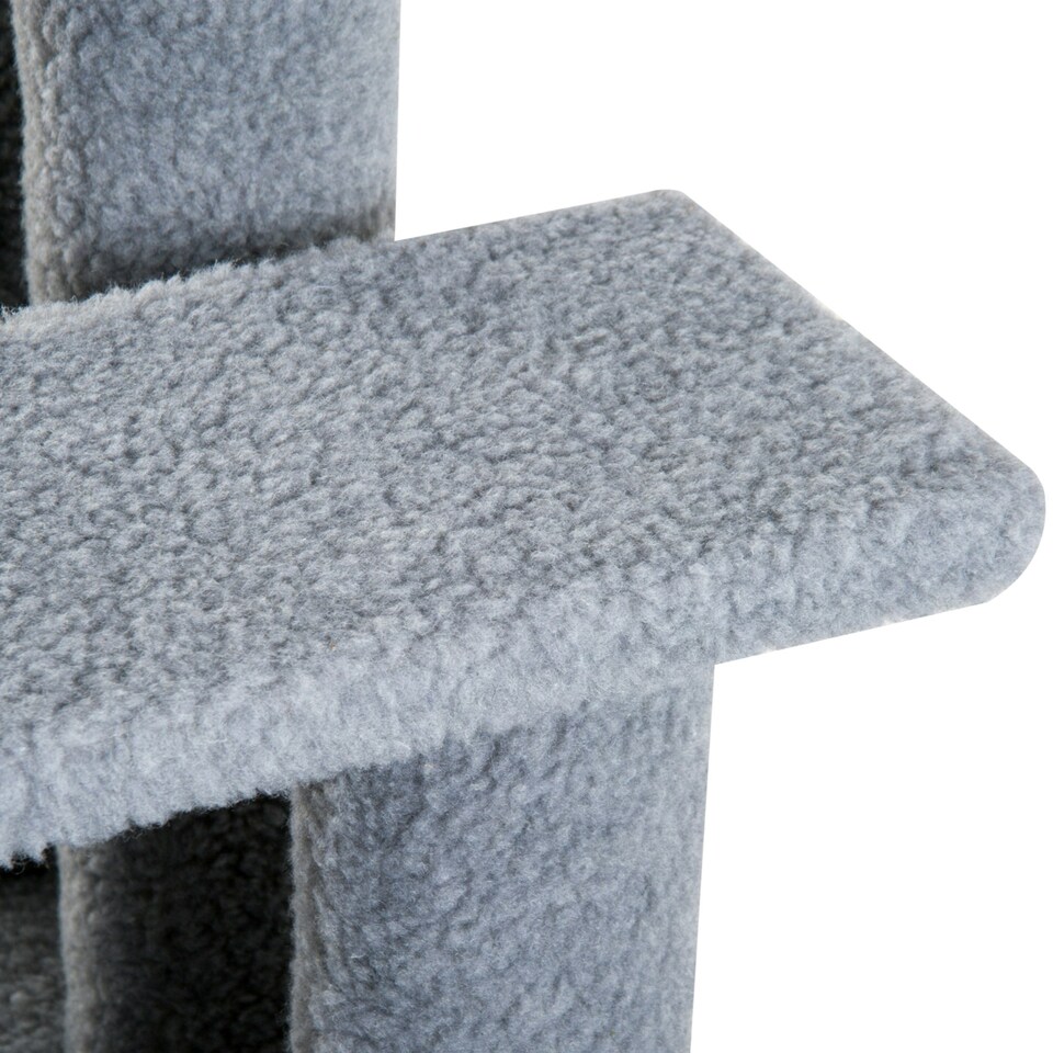 image 1 of PawHut Dog Steps for Bed 4 Step Pet Stairs for Sofa Dog Cat Climb Ladder Grey