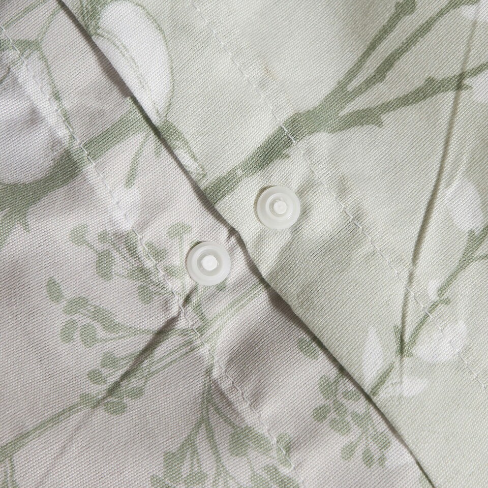 image 1 of OHS Willow Print Reversible Duvet Cover and Pillowcase Set, Double - Sage Green