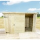 image 1 of 13 x 4 Garden Shed Pressure Treated T&G PENT Wooden Garden Shed + SIDE STORAGE (13' x 4' / 13ft x 4ft) (13 x 4)