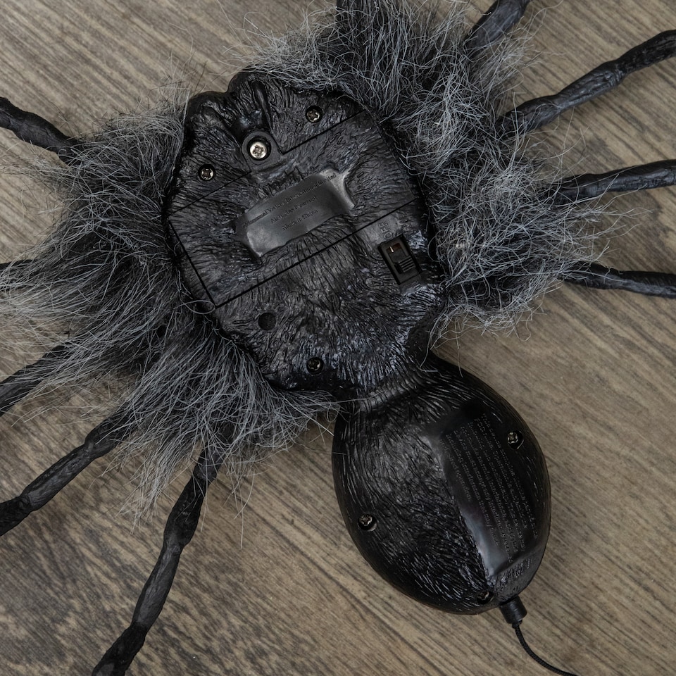 image 1 of 3 Pack of 2ft Battery Operated Dropping Dangling Halloween Spider Animatronic Decoration