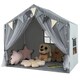 image 1 of COSTWAY Kids Play Tent 3-4 Kids Large Play Tent House Grey Grey