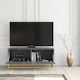 image 3 of TV Unit 100cm Grey Matt Fluted Fronts with Gold Metal Base Grey