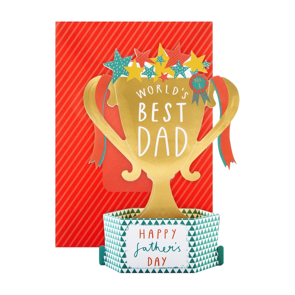 image 1 of Hallmark Father's Day Card For Dad -  3D Pop-Up Trophy Design