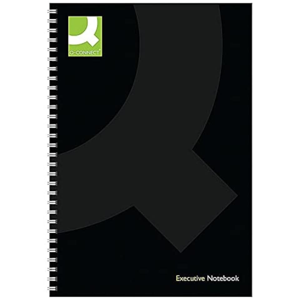 image 1 of Q-Connect Hardback Wirebound Book, A5, Black, Pack of 3