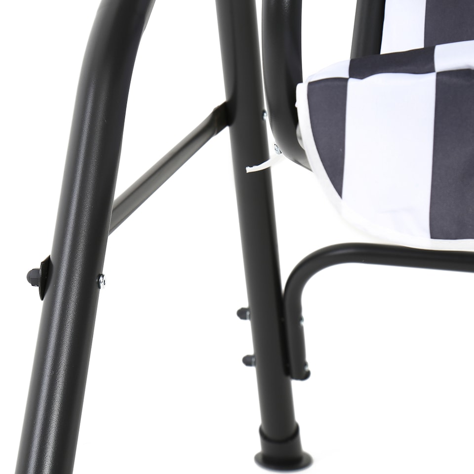 image 1 of Charles Bentley 2-3 Seater Garden Patio Swing Seat Hammock Chair - Grey Striped