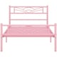 image 2 of Yaheetech Metal Platform Bed Frame with Cloud-inspired Design Headboard Pink, 3ft Single