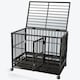 image 3 of Gr8 Home Metal Kennel Cage with Wheels and Crate Tray for Pet Dog Medium Black 92x62x75cm