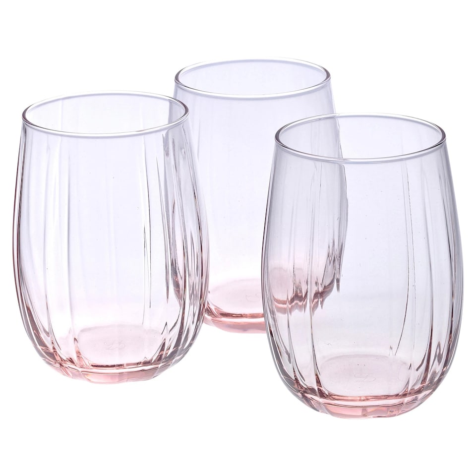 image 1 of Linka Coloured Glasses Sets Glassware Cup Tall Short Cocktail Tumblers | Multi | Pink 380ml