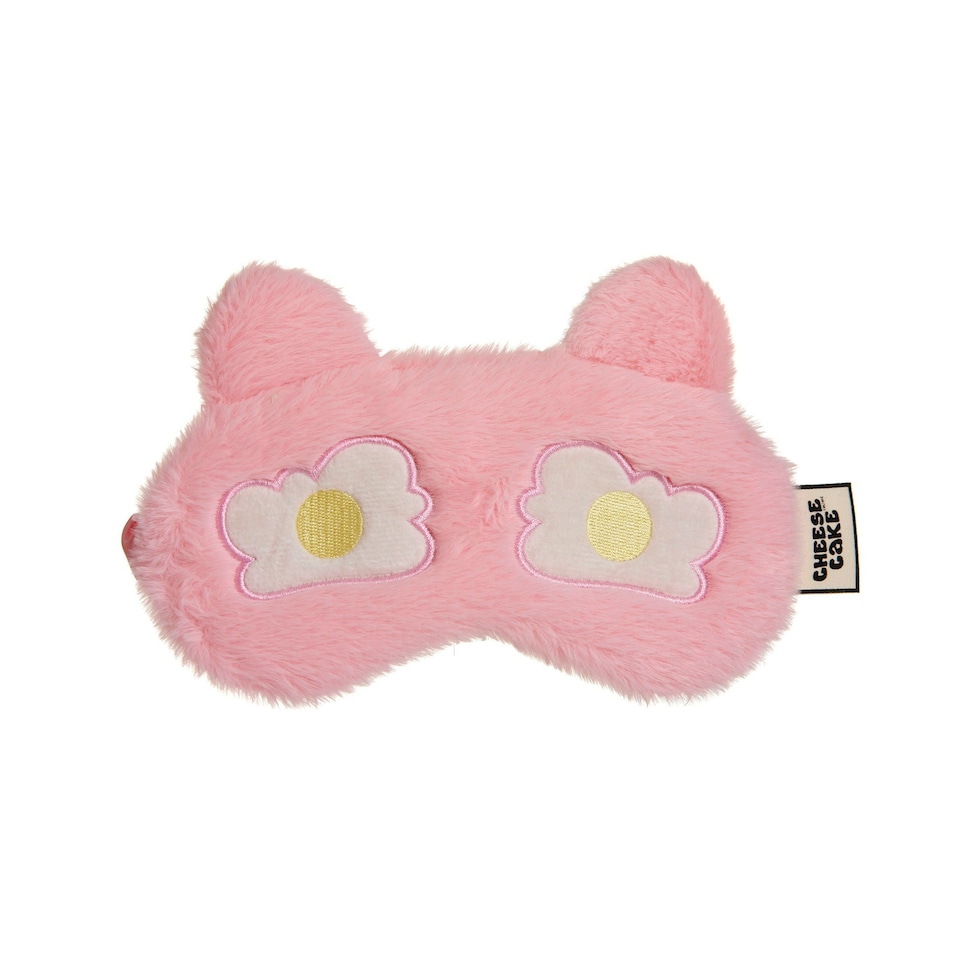 image 1 of Cheesecake Fluffy Eye Sleep Mask - Pink Egg On Your Face | Pink