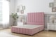 image 1 of Sloomy Langston Pink Plush Divan Bed Base No Drawers With 26 Inch Strutted Headboard & 12 Inch Matching Footboard | Pink | Pink | King | 1