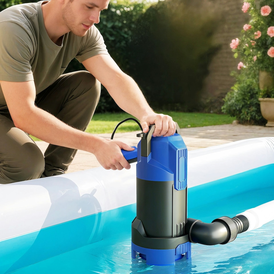 image 1 of Outsunny 750W Water Pump with Float Switch, 20000L/H Electric Sump Pump | Blue