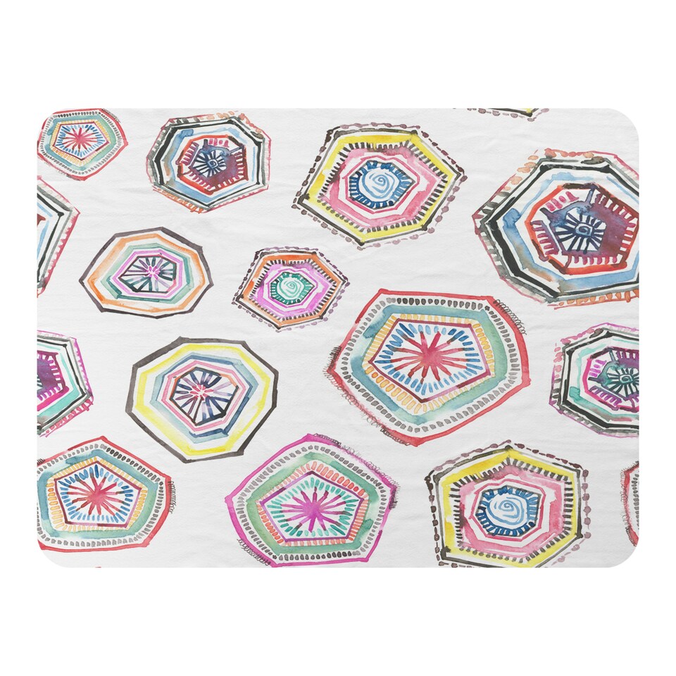 image 1 of Hand Painted Multicolor Watercolor Blanket | Multi