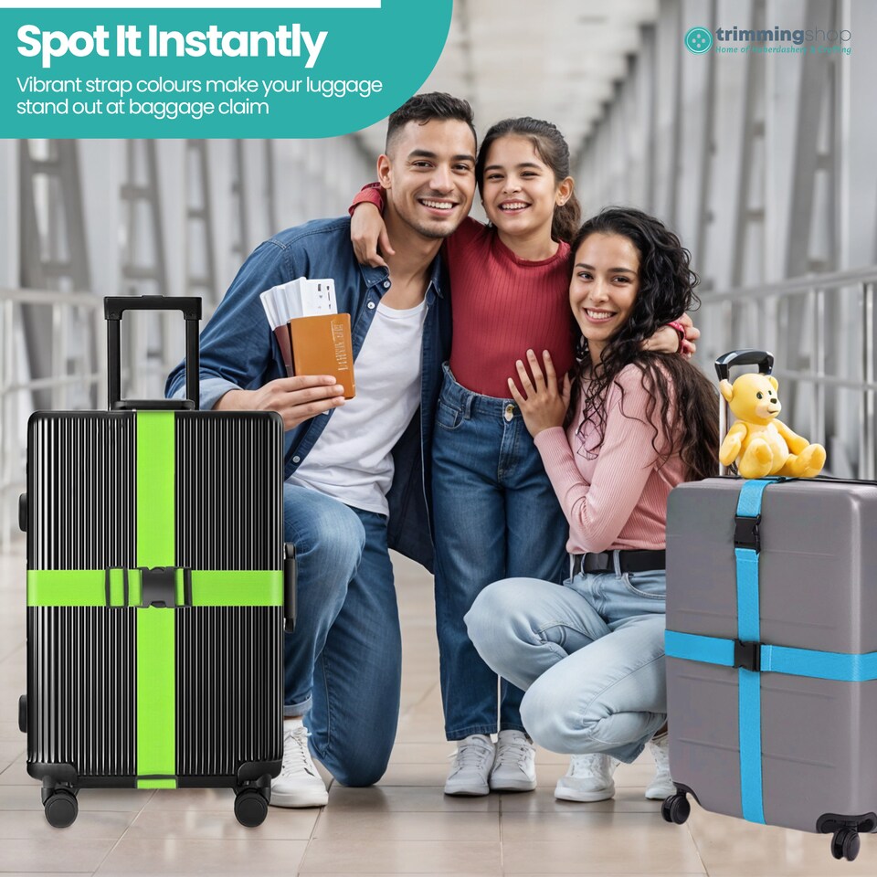 image 1 of Strong Adjustable Luggage Strap with Buckle - Pack of 4