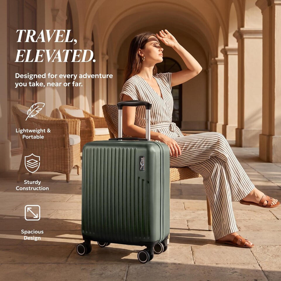 image 1 of Lugg Vacay Hard Shell Cabin Suitcase ABS 360 Spinner Wheels Water Resistant (45x33x20cm)