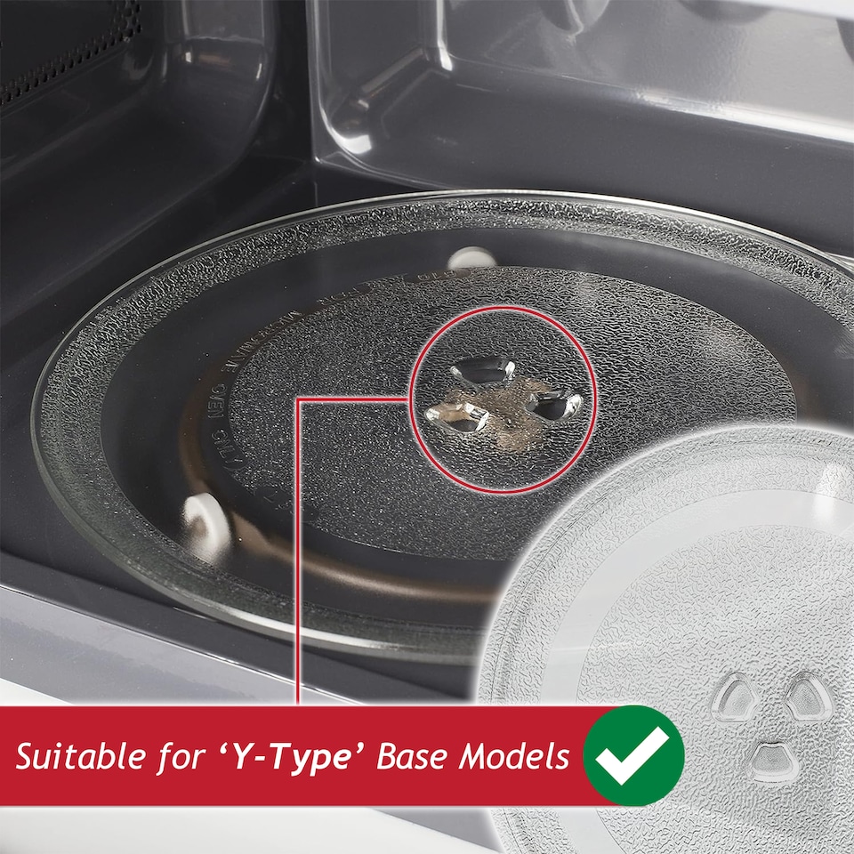 image 1 of SPARES2GO Microwave Turntable Glass Plate for Russell Hobbs GTS20 RHM2076B RHM2064C RHM2079A RHM2086SS (10" / 255mm)